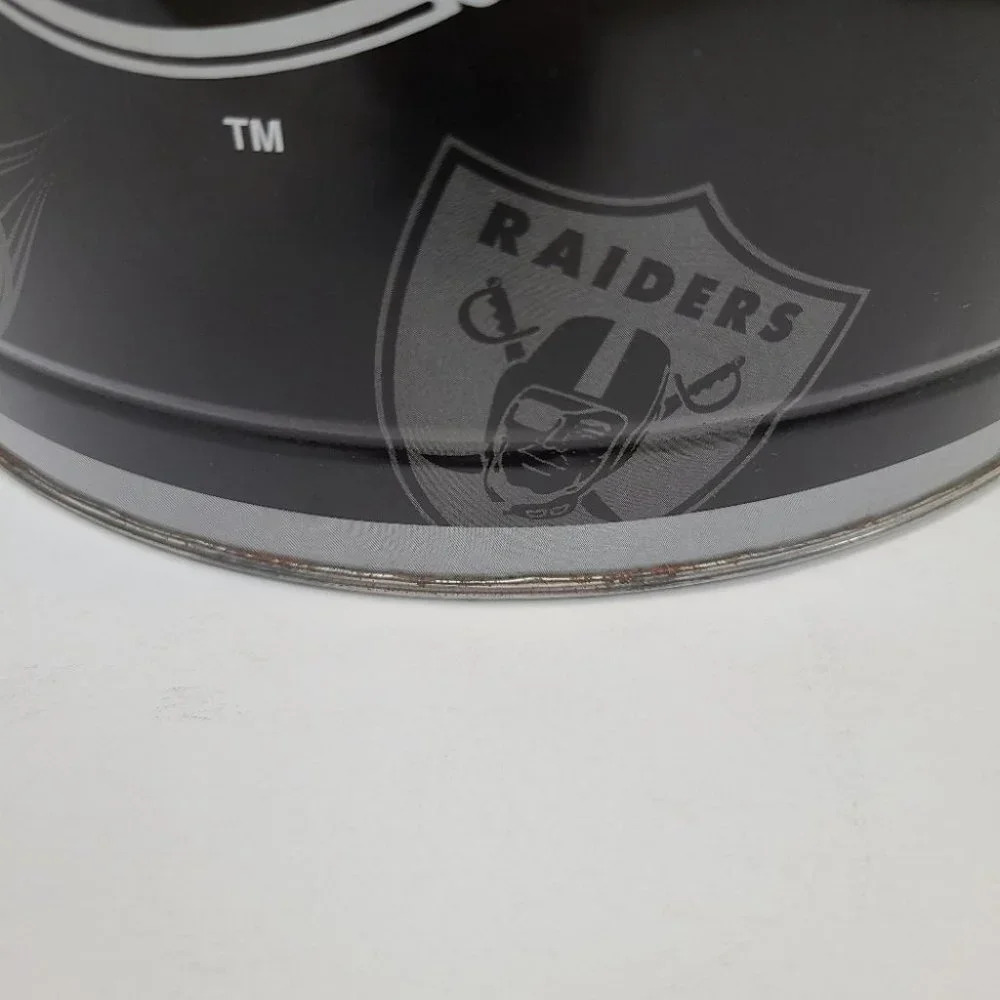 Vintage 1996 Oakland Raiders Metal Popcorn Tin Black Silver Large Size - Picture 11 of 16